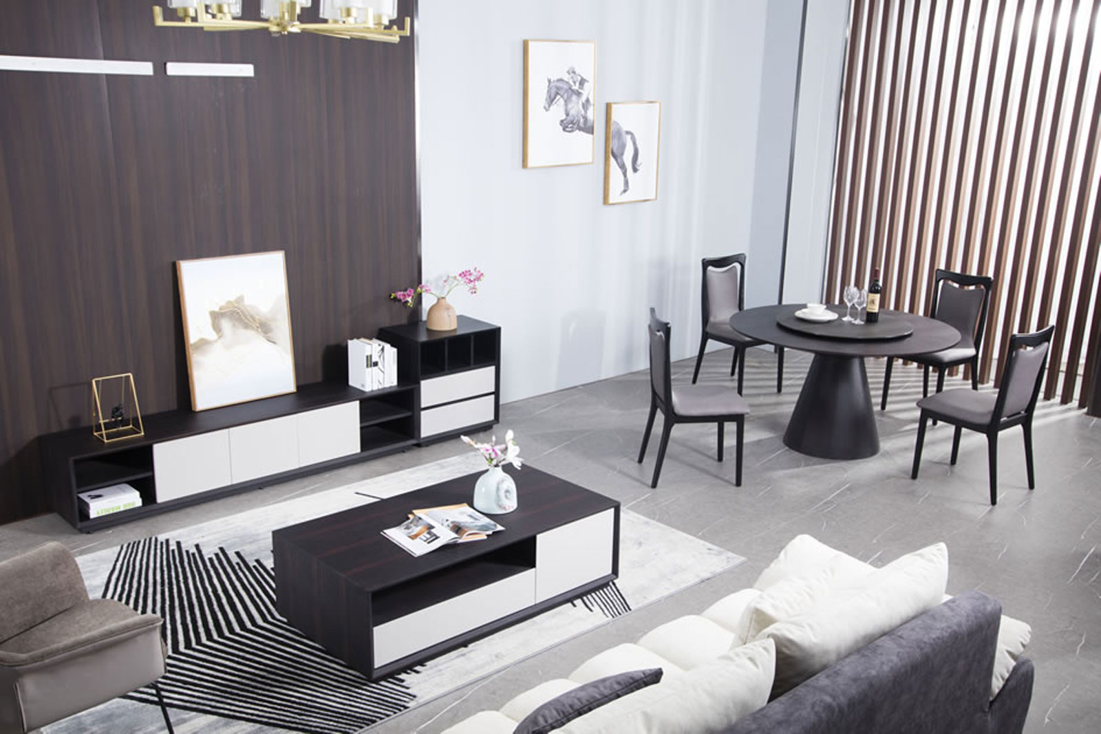 凱銘祺家(jiā)居-傳統電(diàn)視(shì)櫃已經過時(shí)了(le)，現(xiàn)在流行(xíng)電(diàn)視(shì)櫃茶幾組合，耐用(yòng)又(yòu)顯檔次